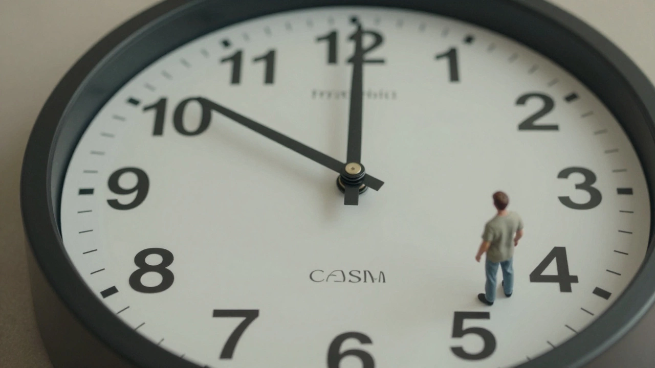 Часы, где каждый час заменен элементом правильного питания и режима, символизируя точность в похудении.