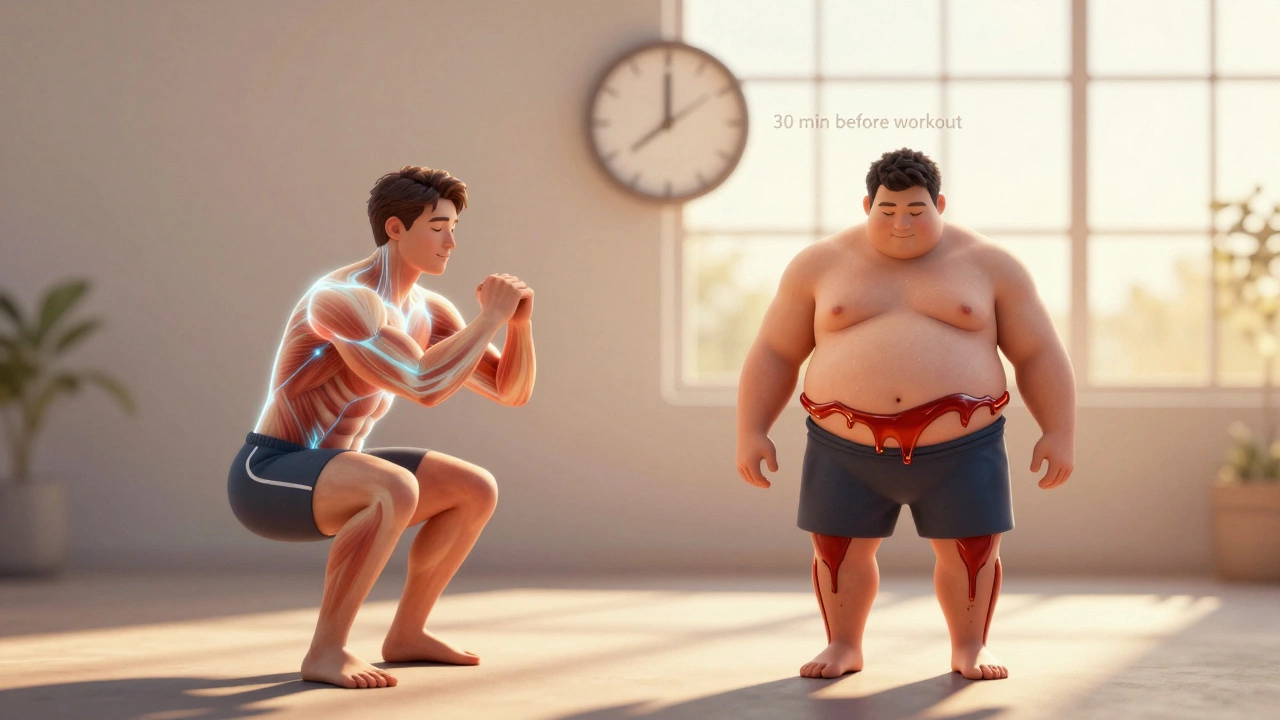 Схематичное изображение: кровь уходит от мышц к желудку при приеме гейнера до тренировки.