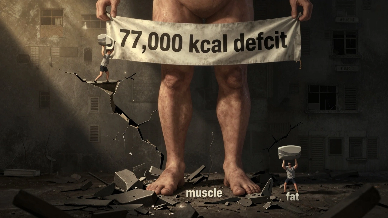 Человеческое тело как разрушающееся здание, где рушатся мышцы, а жир остаётся.
